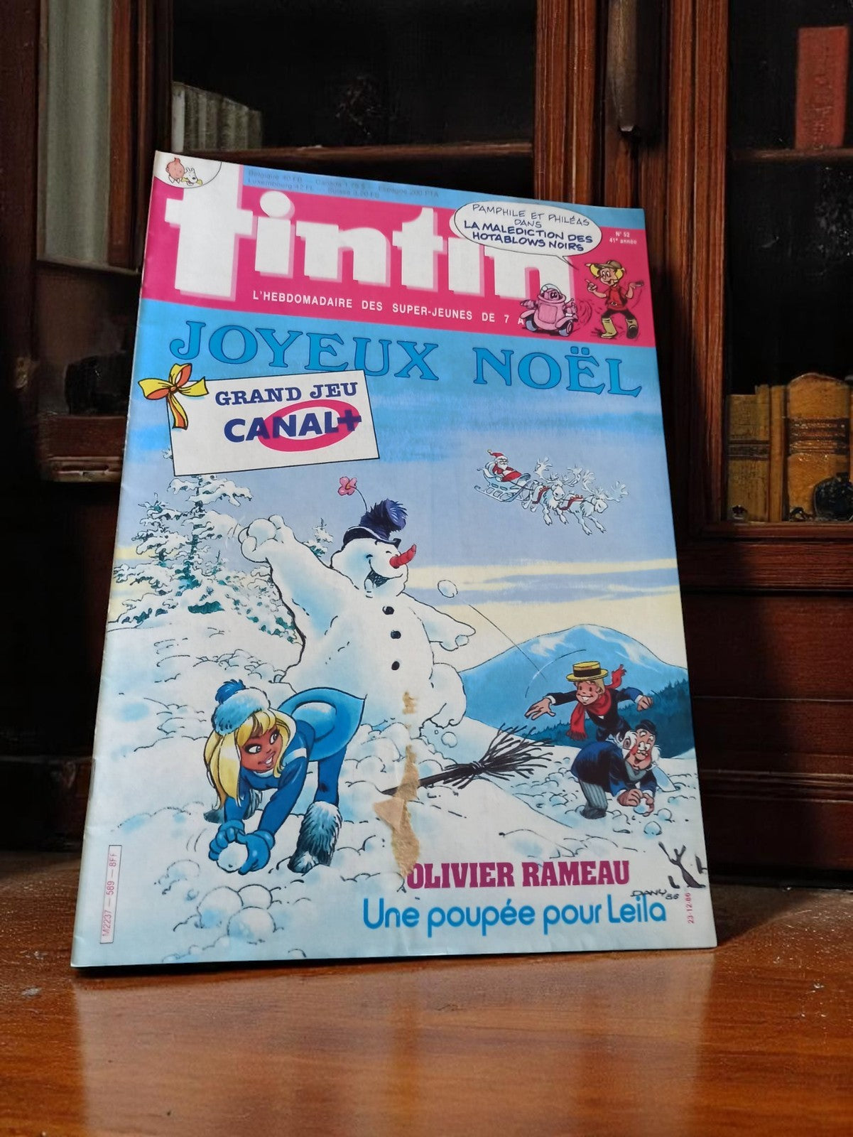 Magazine Tintin vintage Joyeux Noël ? Grand jeu Canal+ ? Olivier Rameau