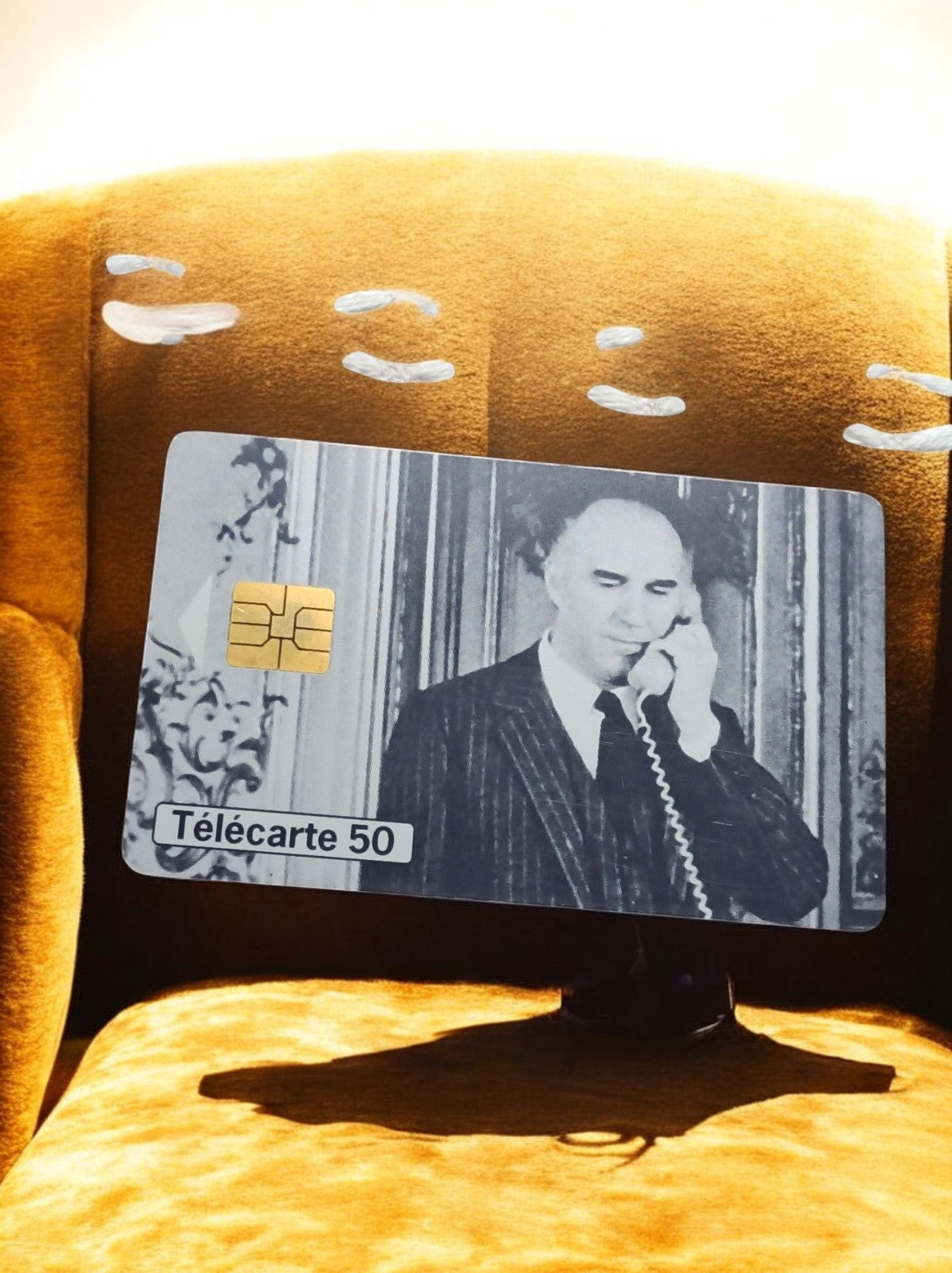 Télécarte 50 unités vintage – carte téléphonique rétro noir et blanc