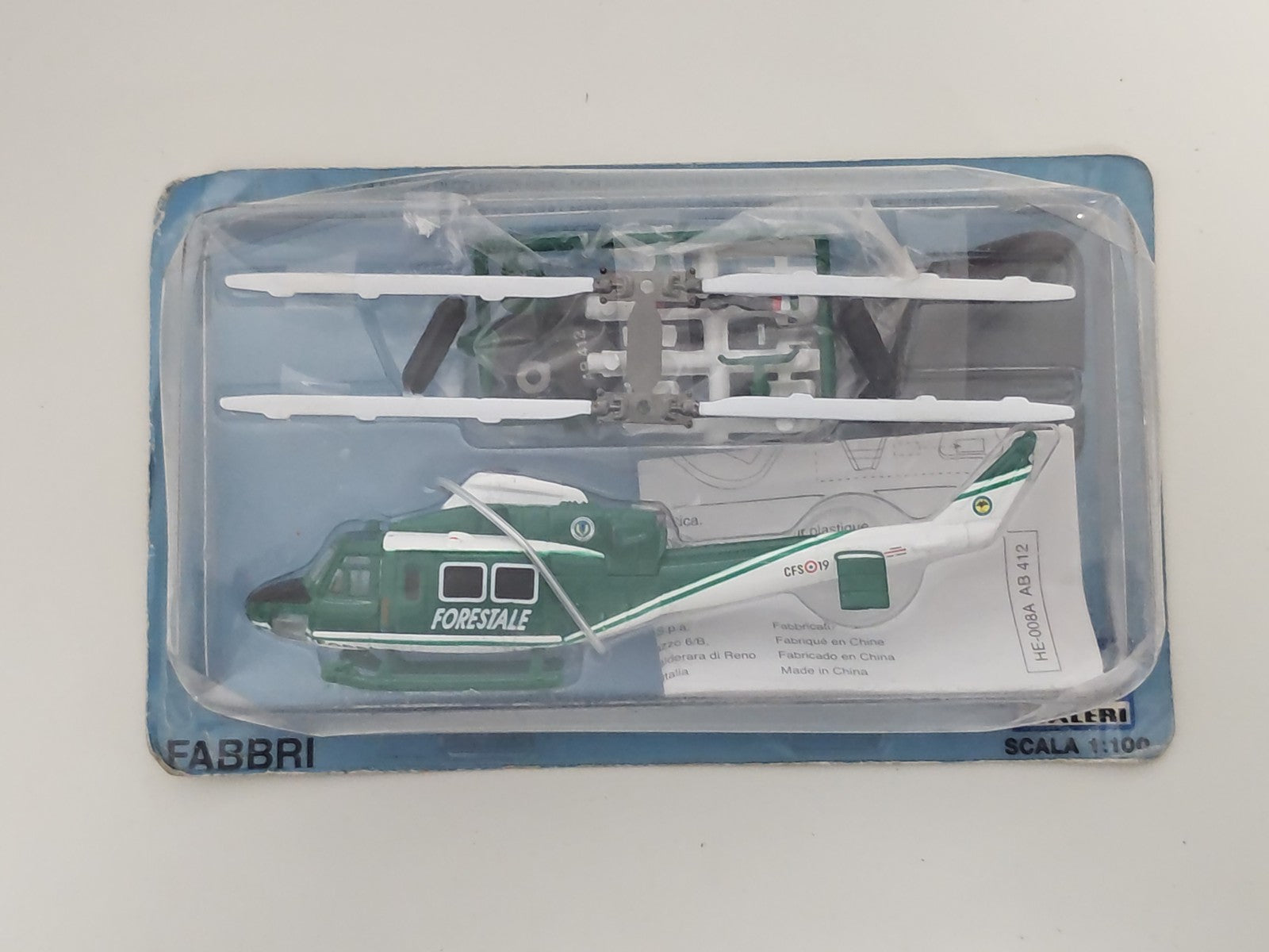 Hélicoptère ancien Fabbri échelle 1:10 rétro collection modèle réduit vintage
