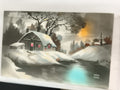 Carte postale ancienne Bonne Année hiver REX 2370 paysage neige CPA vintage