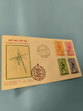 Ancienne enveloppe FDC Vietnam 1962 éradication paludisme timbres illustrés