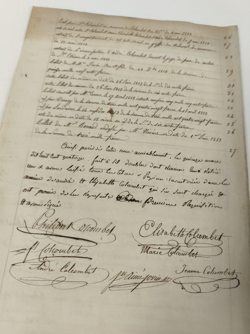 Lettre manuscrite administrative 1814, inventaire familial XIXe, cachet 75 c