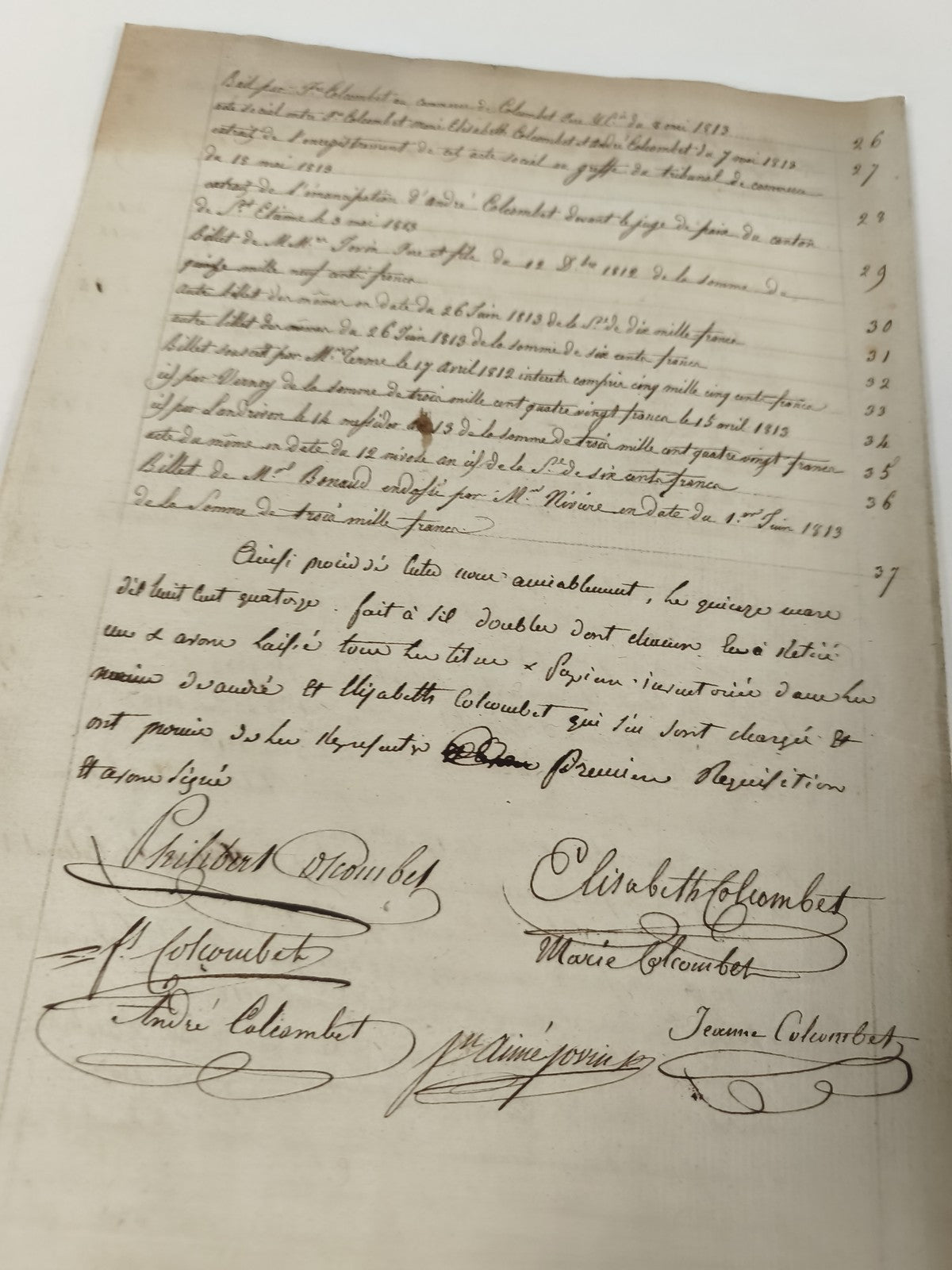Lettre manuscrite administrative 1814, inventaire familial XIXe, cachet 75 c