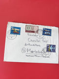 Enveloppe oblitérée timbres Allemagne 1965 thème transport maritime ferroviaire