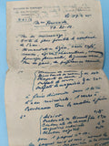 Ancienne enveloppe manuscrite France 1945, écriture bleue, médecin Marseille