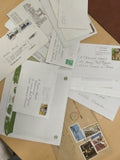 Lot enveloppes affranchies timbres France, lettres oblitérées philatélie