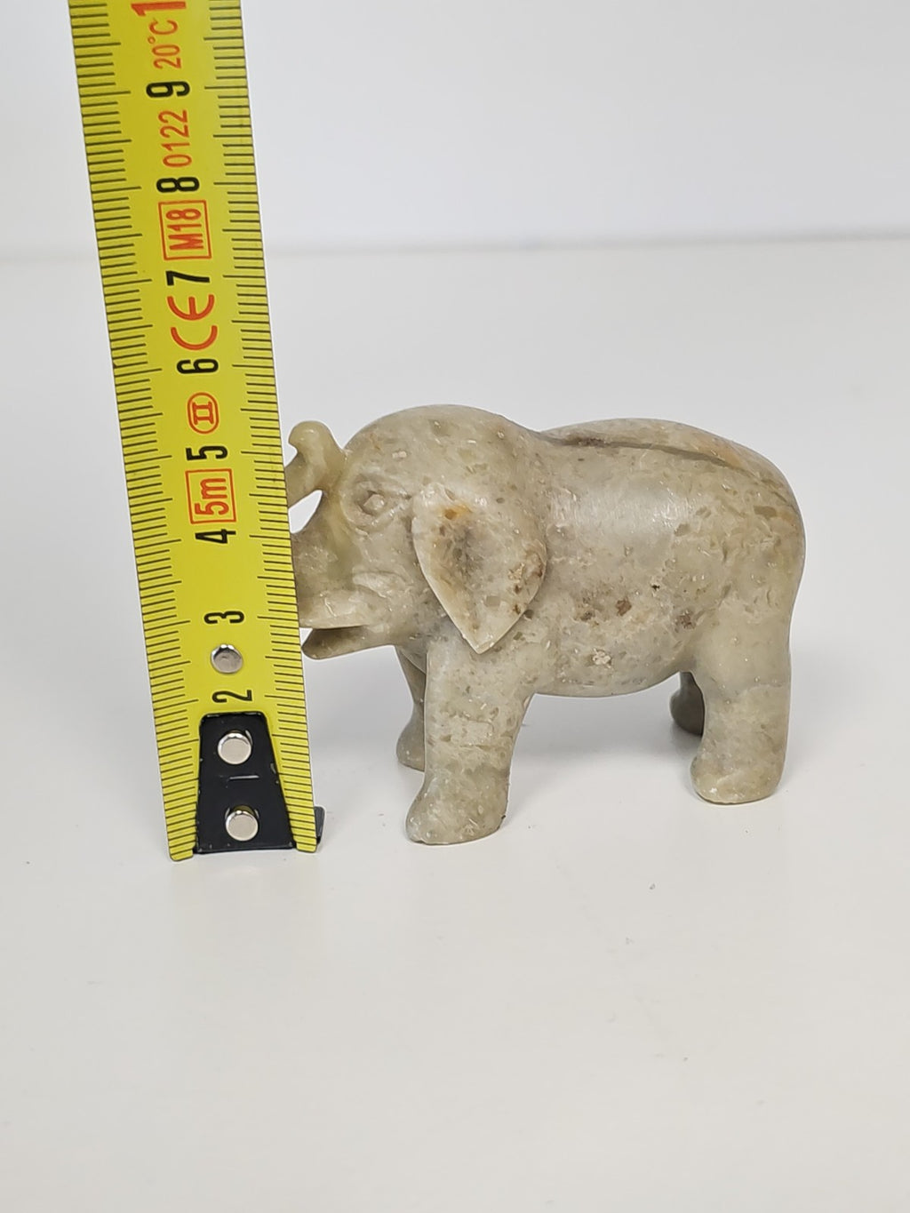 Vintage figurine éléphant ancien en pierre naturelle, objet déco collection rétr
