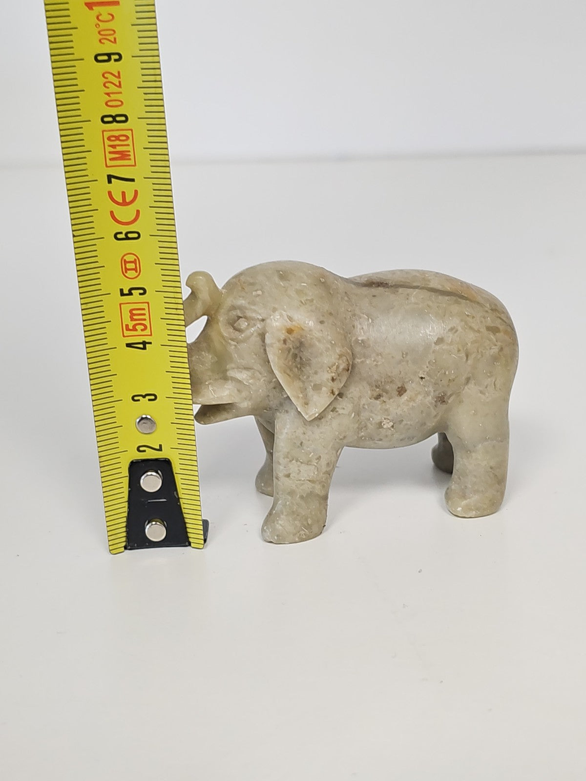Vintage figurine éléphant ancien en pierre naturelle, objet déco collection rétr