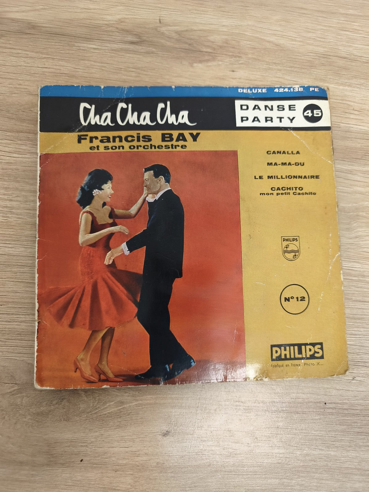 Vinyle 45T Francis Bay Cha Cha Cha Danse Party pochette illustrée Philips