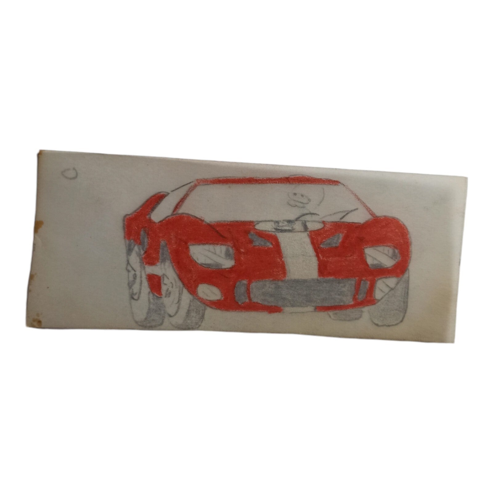 Dessin original voiture rouge style Ford GT vintage plan conception jouet