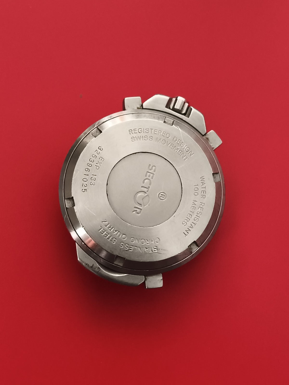 Montre homme Sector chronographe cadran noir acier, pile à changer