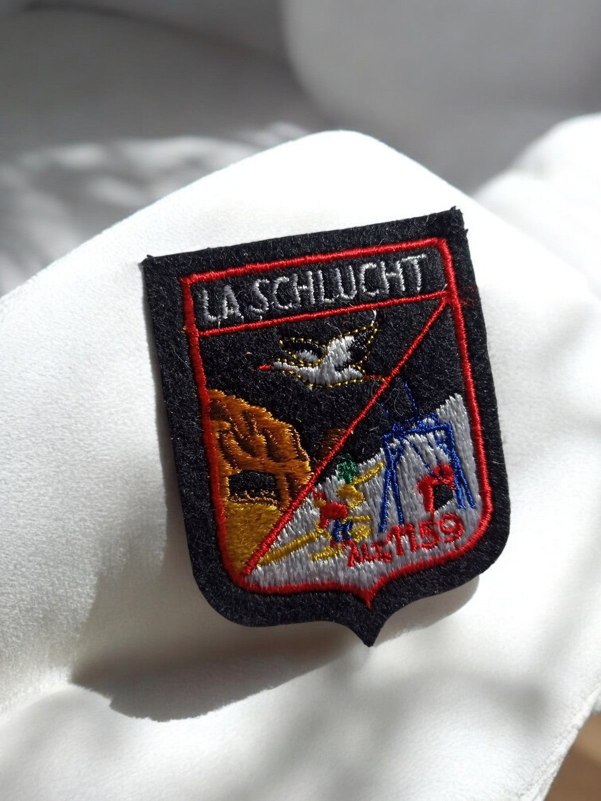 Patch brodé ancien LA SCHLUCHT écusson vintage montagne Vosges France alt 1159