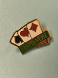 Vintage pin's Tapis Vert jeu de cartes émaillé ancien collection casino