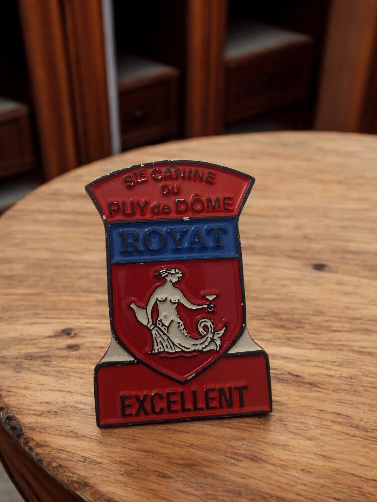 Plaque ancienne métal cynophile Royat Puy de Dôme vintage excellent