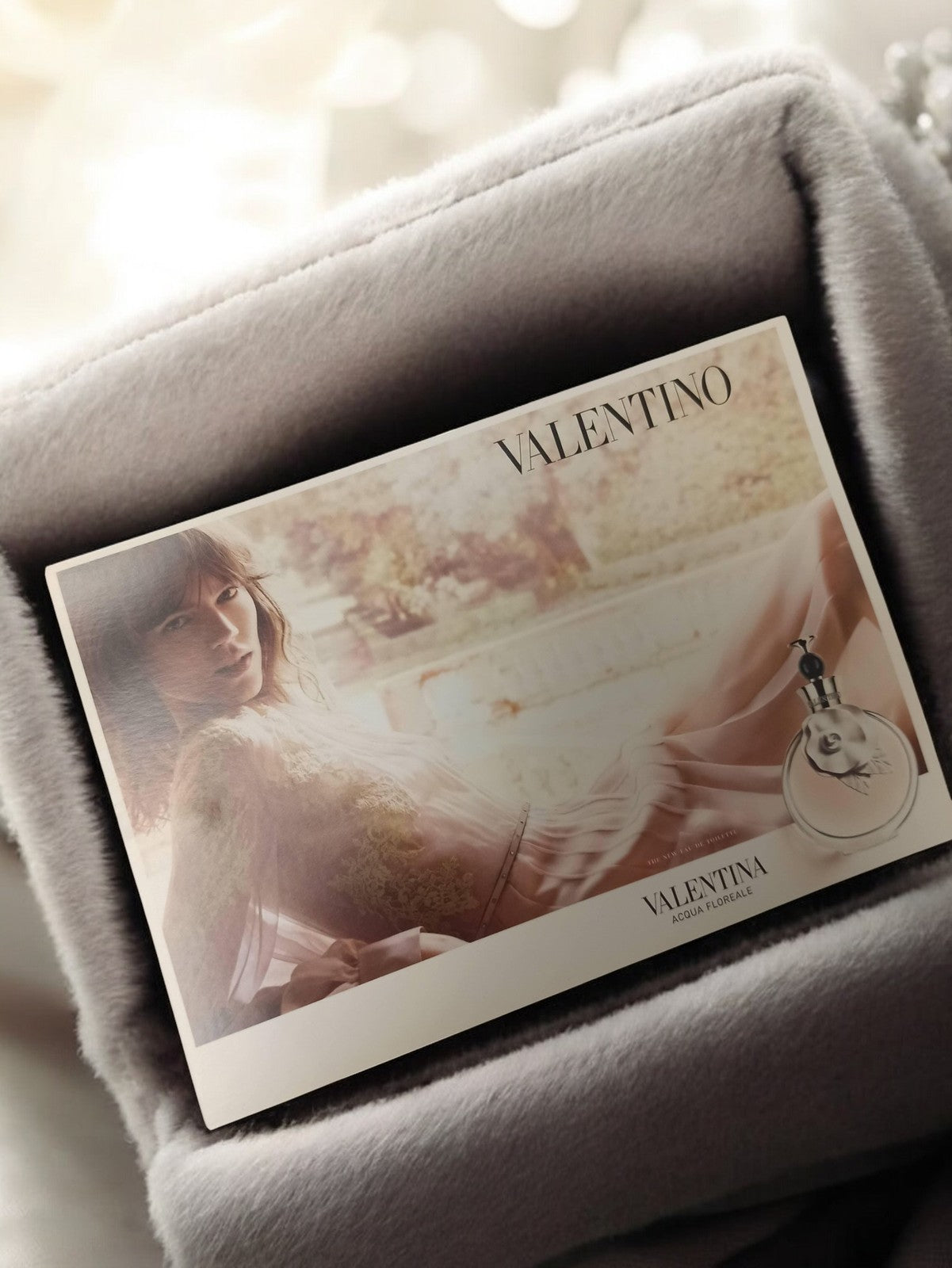 Carte publicitaire ancienne Valentino Valentina Acqua Floreale parfum rétro