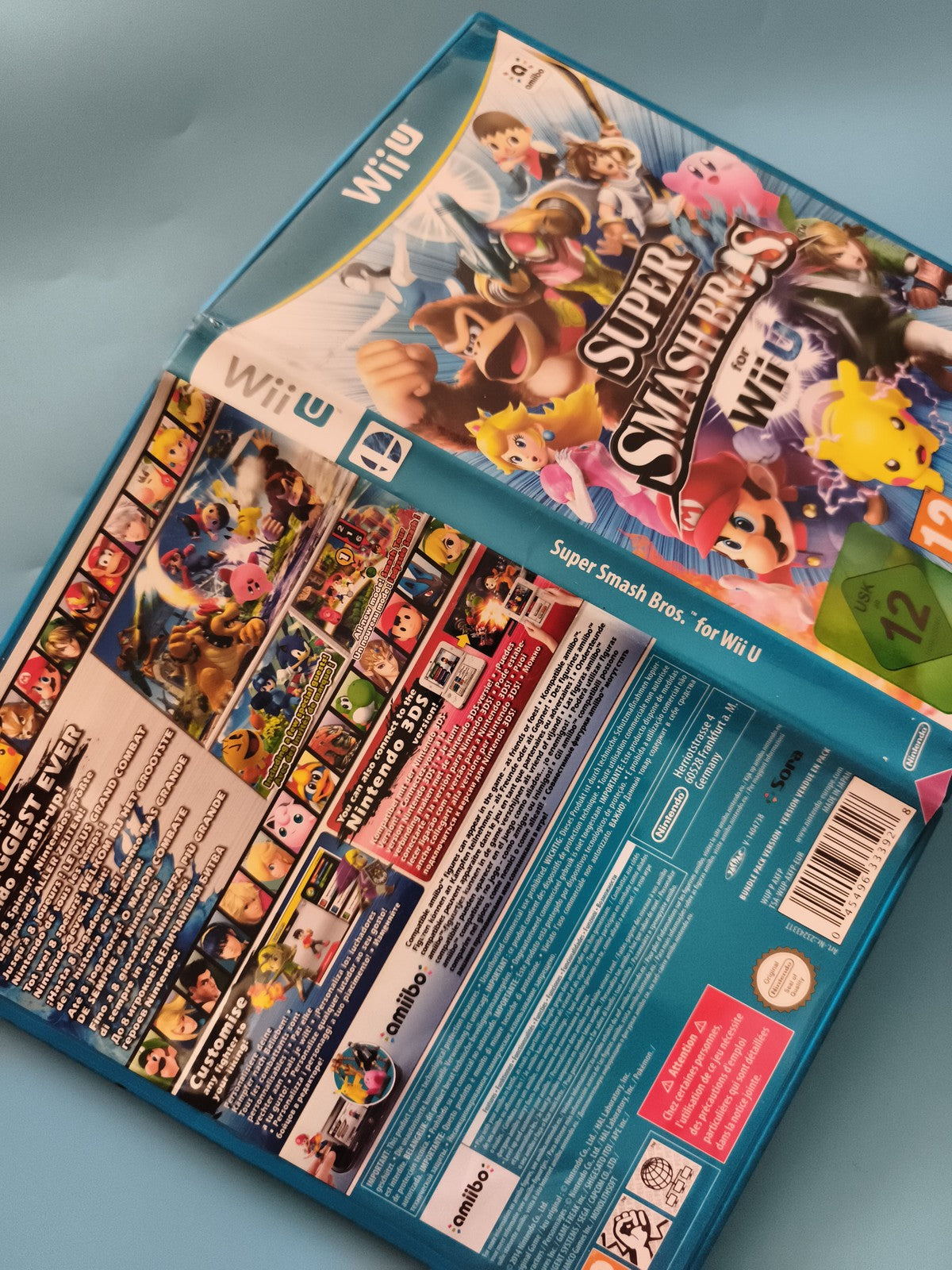 Boîtier vide Super Smash Bros Wii U Nintendo, boite jeu originale, cover couleur