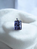 Pendentif rétro violet, bijou fantaisie vintage, accessoire mode ancien