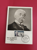 Carte Premier Jour Pierre de Coubertin 1956 Paris timbre philatélie (Ref 1)