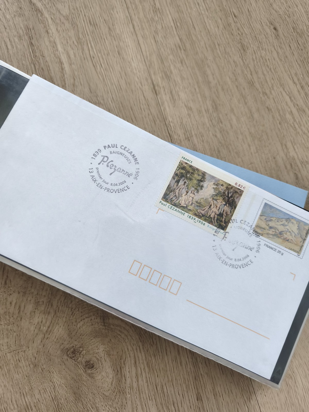 Enveloppe France affranchie timbres Paul Cézanne oblitérée Aix-en-Provence