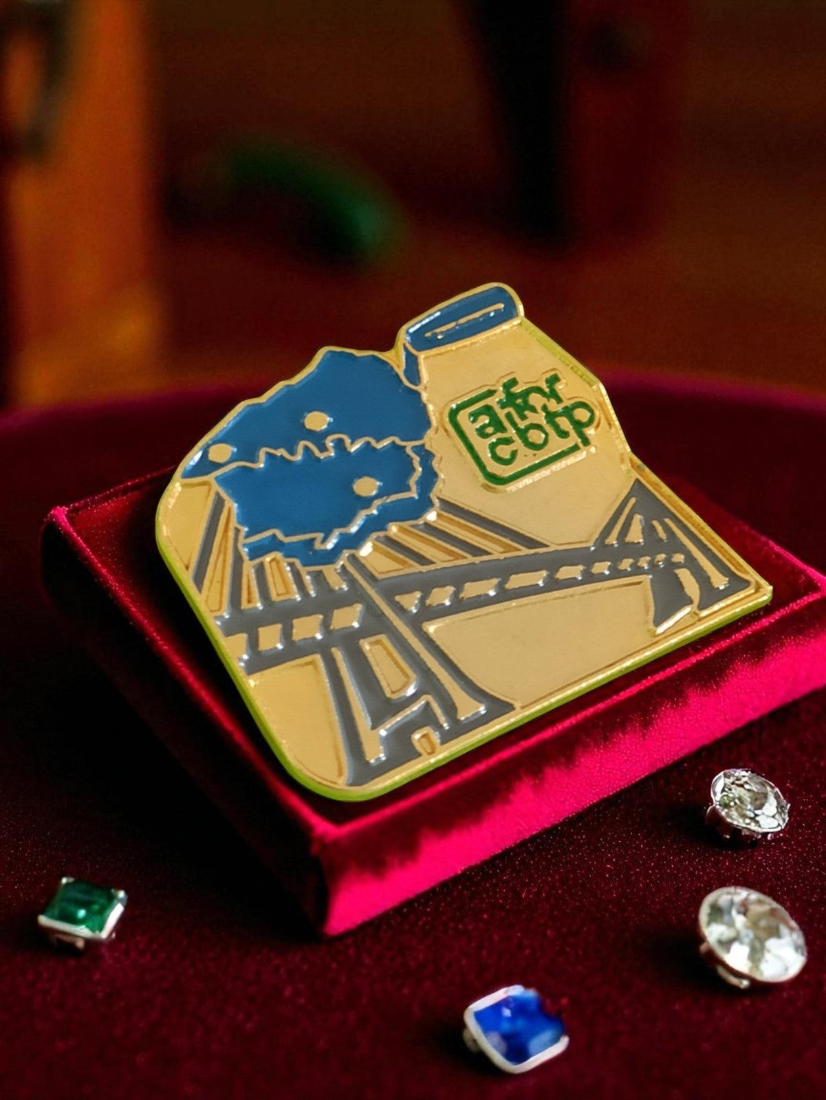 Pin's vintage émaillé Paris années 80 pont logo afrcotp rétro pub