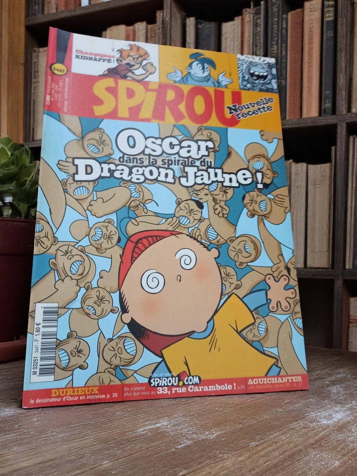 Magazine Spirou vintage Oscar Dragon Jaune illustré rétro édition ancienne