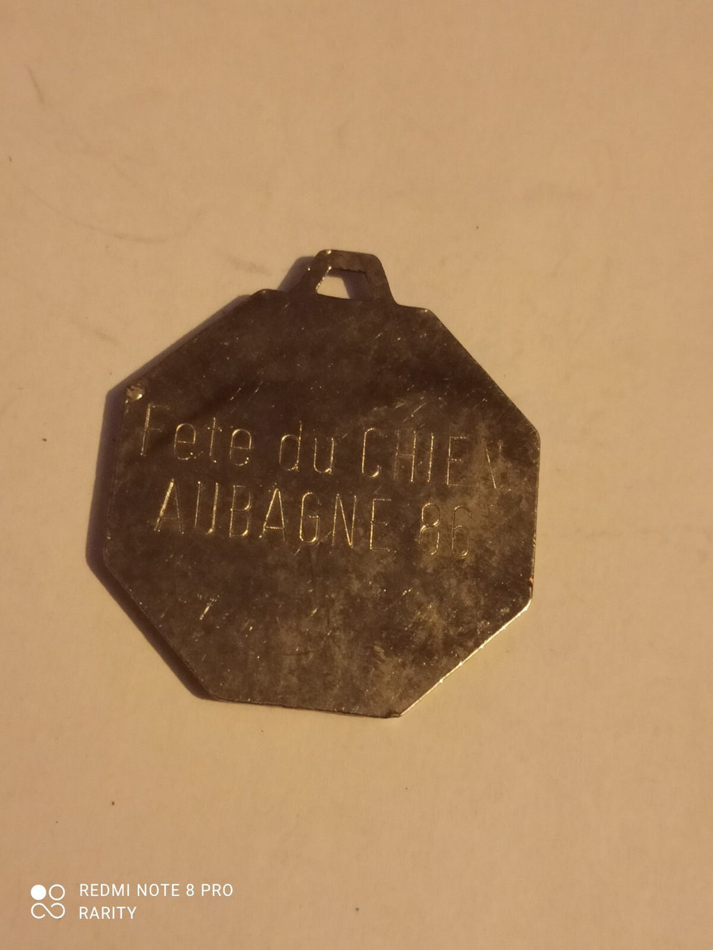 Médaille octogonale chien France 1986 vintage, Fête du Chien, rare souvenir