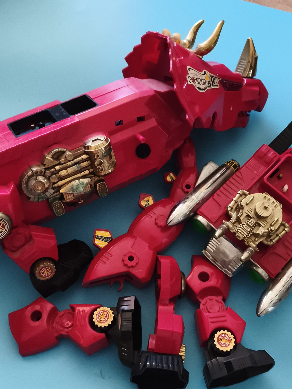 Robot jouet Zoids rouge Gondor BL pièces détachées vintage en l'état