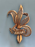 Broche vintage ancienne plaquée or rétro pour collection bijoux ancien