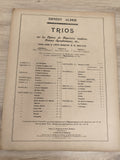 Ancien livre partitions Ernest Alder Trios violon piano Durand Paris vintage