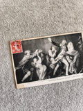 Carte postale CPA La Malédiction paternelle Greuze Louvre affranchie