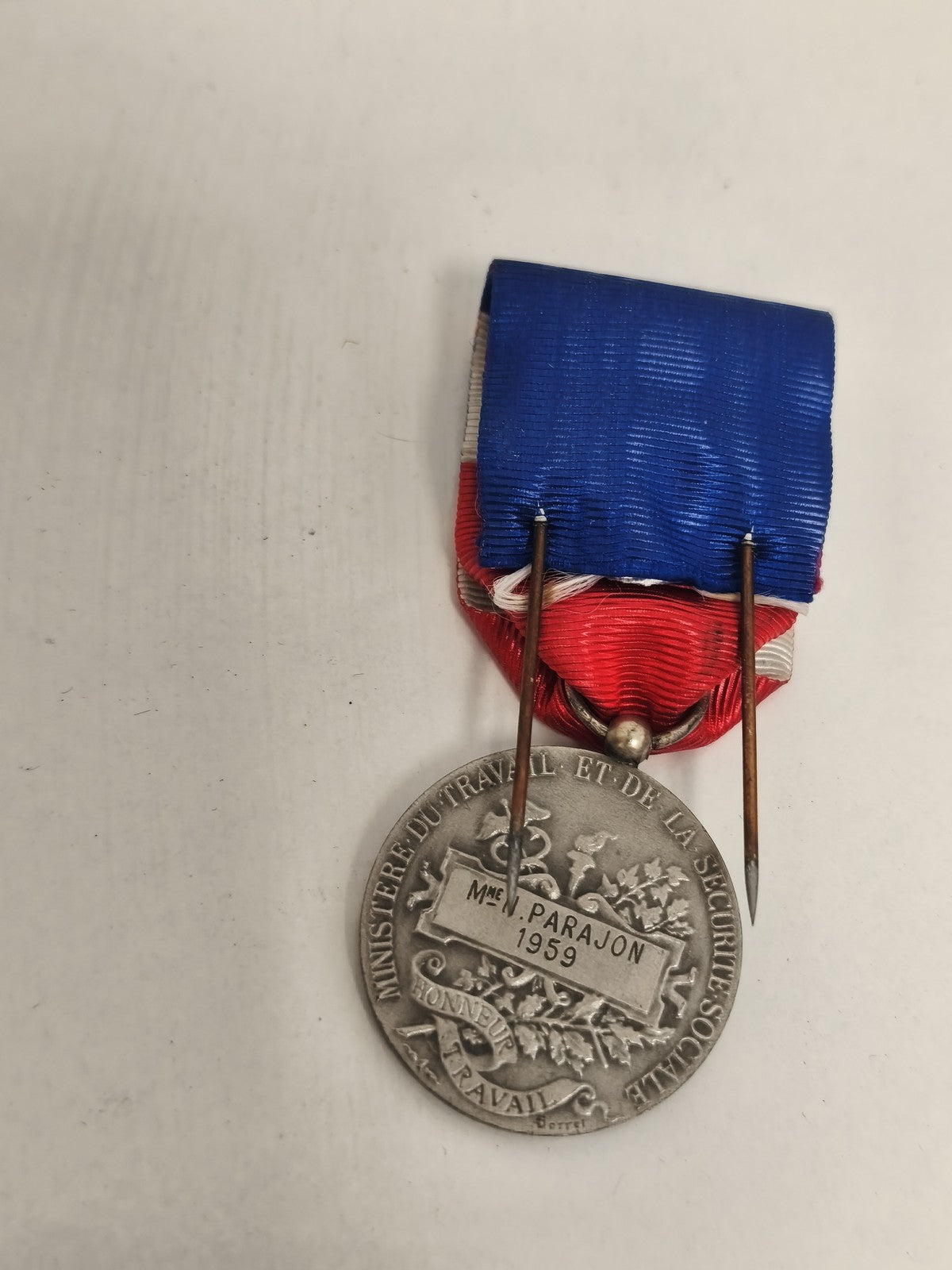 Vintage French Republic medal tricolor ribbon vintage decoration