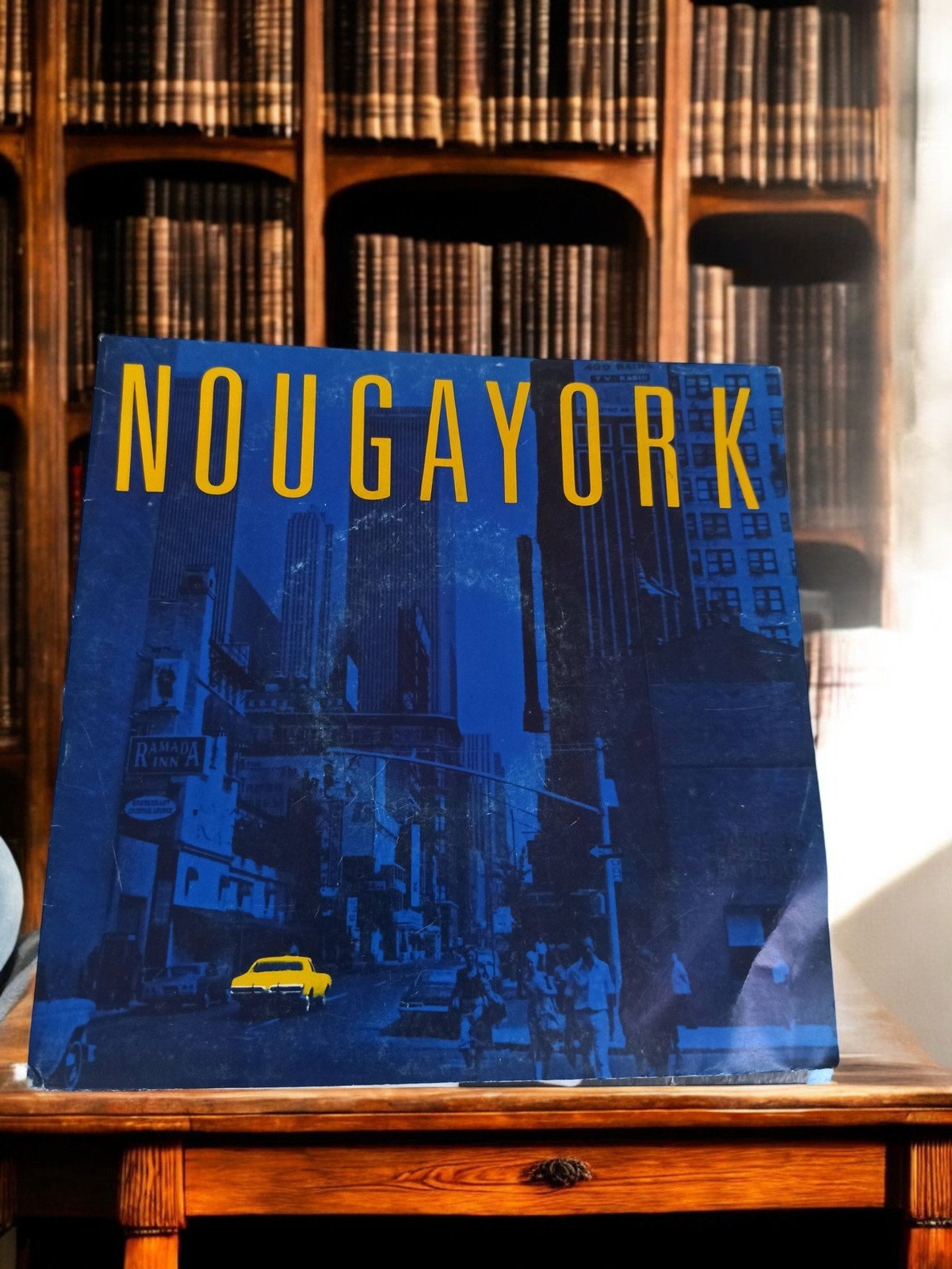 Vinyle 45 tours Nougayork vintage ancien disque rétro chanson française bleu