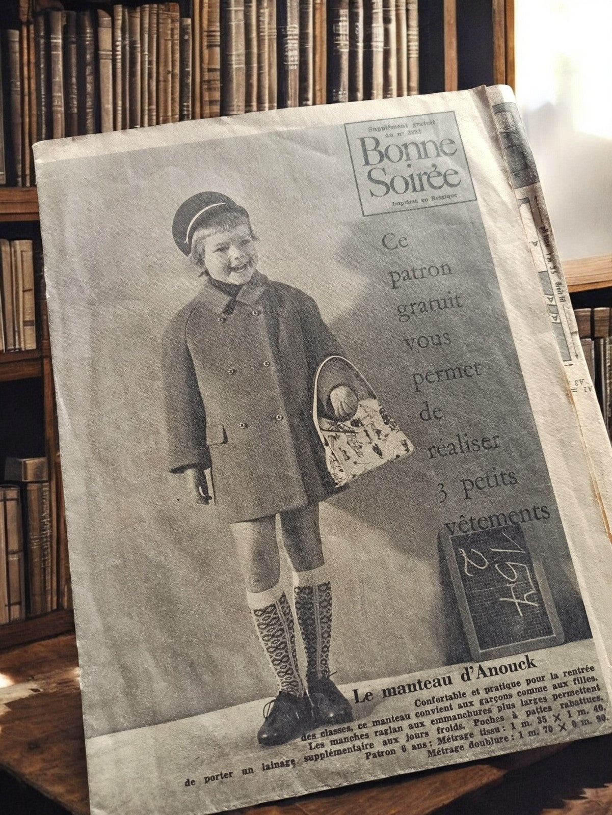 Patron couture vintage enfant années 60 « Bonne Soirée » manteau rétro ancien