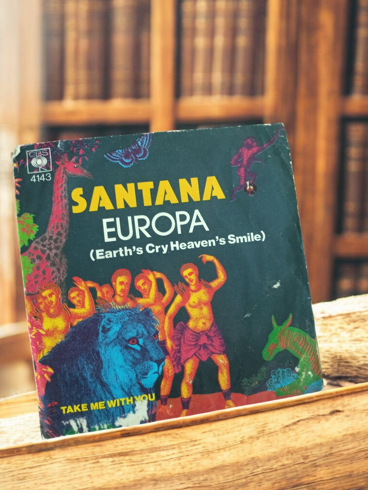 Vinyle 45 tours Santana Europa vintage ancien pochette illustrée rétro
