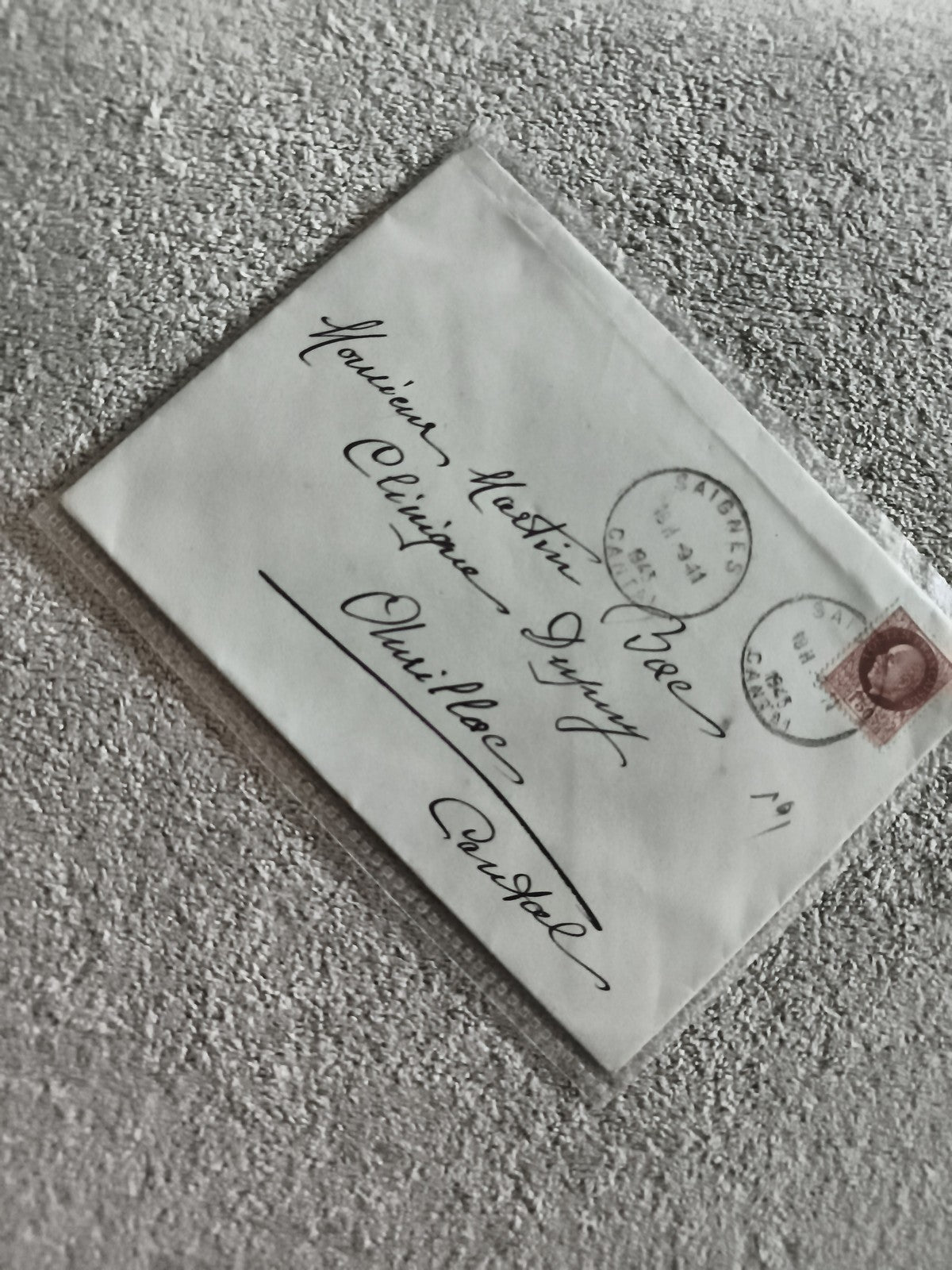 Lettre oblitérée France 1941 timbre Pétain philatélie Saignes Aurillac