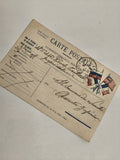 Carte postale militaire ancienne France 14-18 drapeaux illustrée tampon Nice