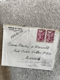 Lettre affranchie Maroc Tanger 2 timbres 75c cachet 1935 Par Avion philatélie