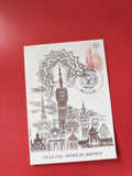 Carte postale philatélie Lille 1982 Année du Beffroi timbre illustré