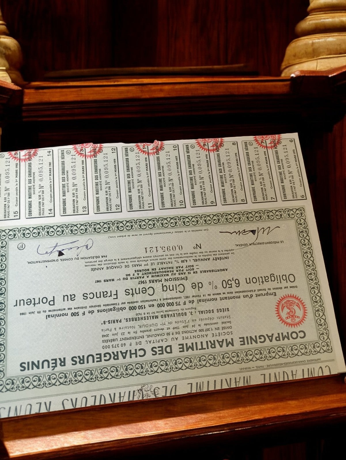 Action au porteur Compagnie Maritime années 1920 document financier ancien