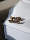 Boutons de manchette vintage plaqué or rectangulaires rétro homme accessoire