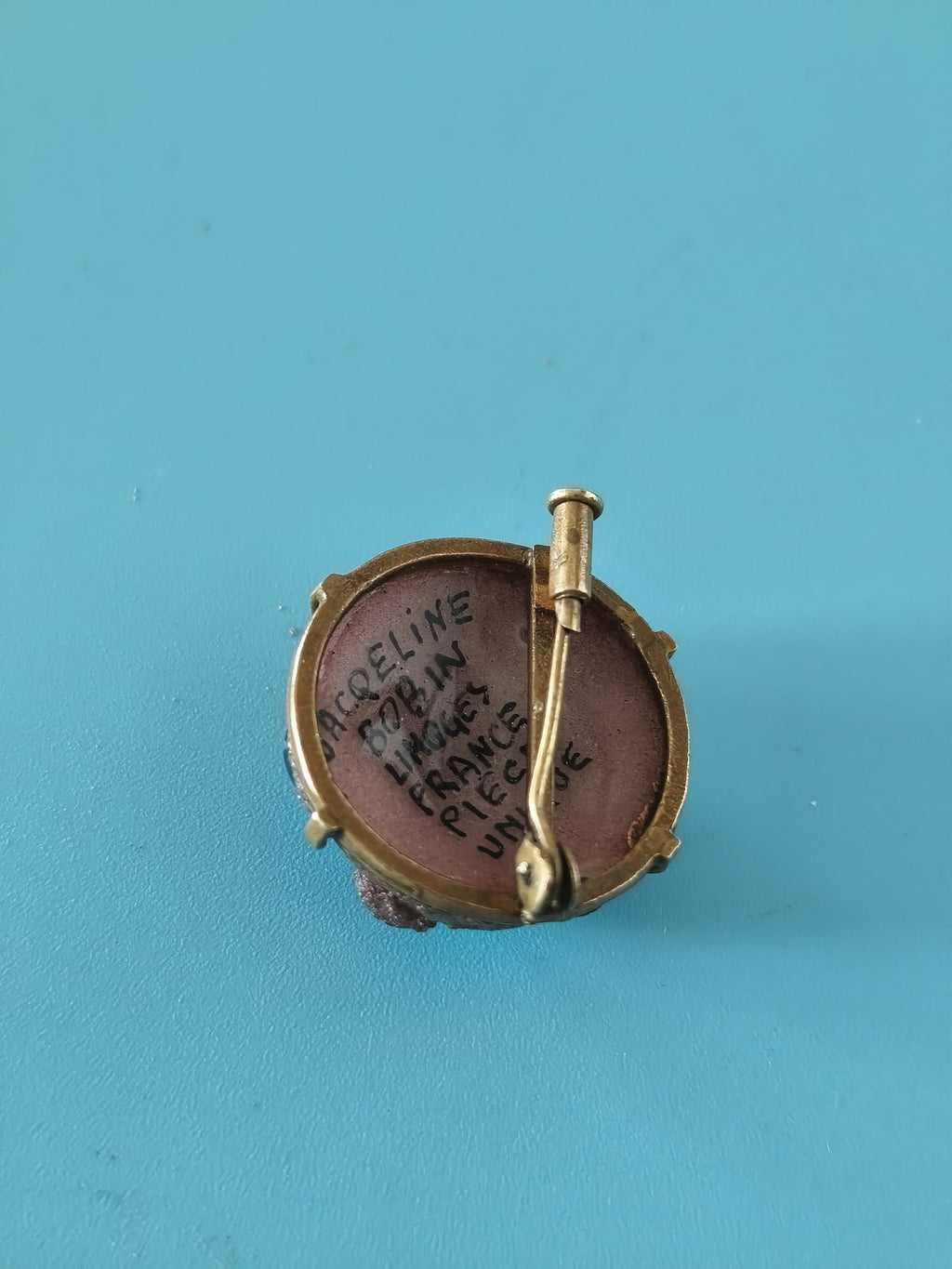 Broche ancienne signée Jacqueline Bobin Limoges France vintage pièce unique rare