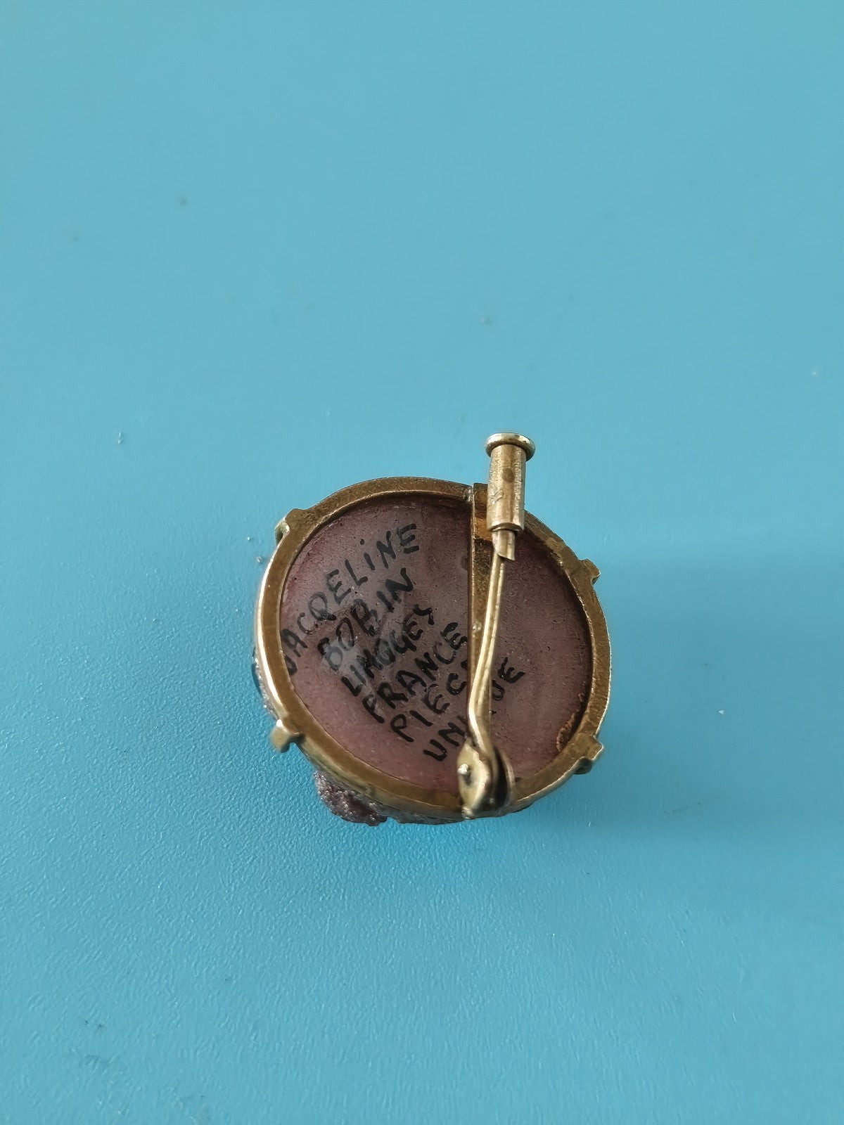 Broche ancienne signée Jacqueline Bobin Limoges France vintage pièce unique rare