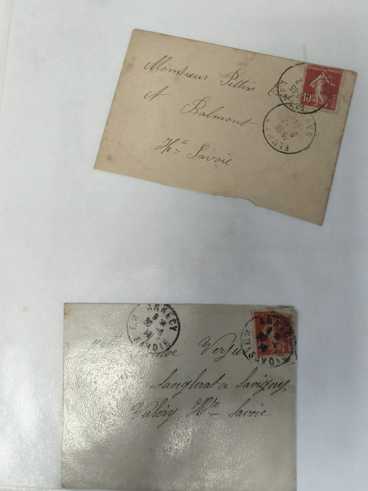 Lot anciennes enveloppes philatélie timbres rouges Savoie collection vintage