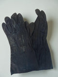 Gants cuir vintage noir années 1950 rétro ancien accessoire mode femme