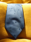 Cravate vintage soie bleu motif géométrique homme élégante rétro