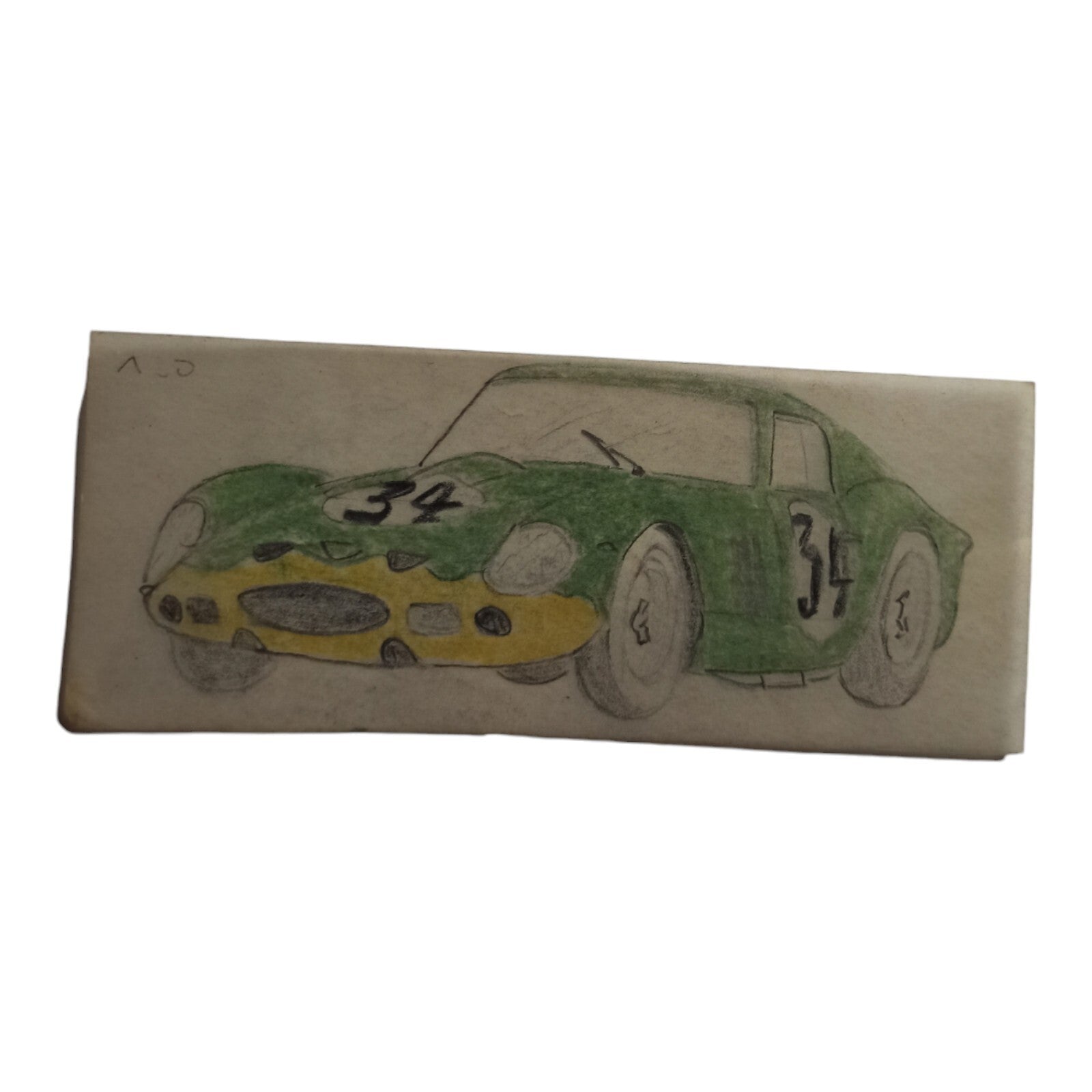 Plan original voiture Scalextric Dinky Toys n°34 calque dessin ancien