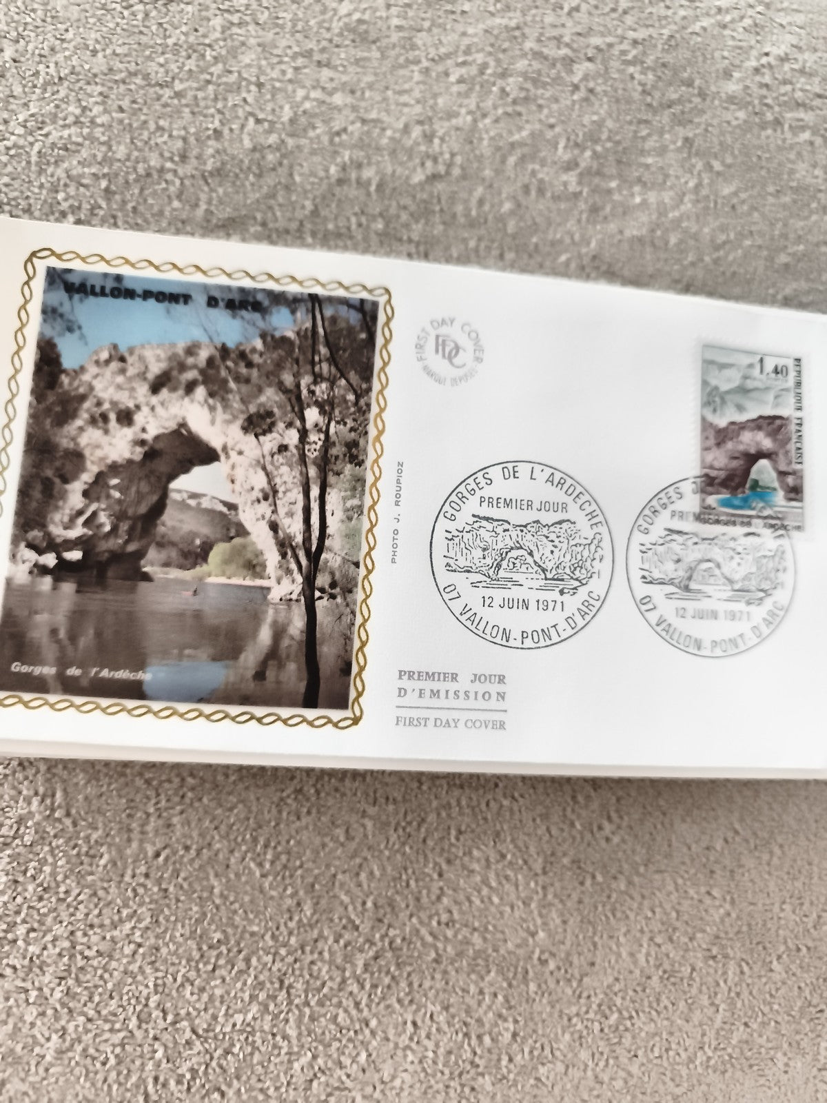 Lettre premier jour Vallon-Pont-d’Arc Ardèche 1971 ancien philatélie FDC