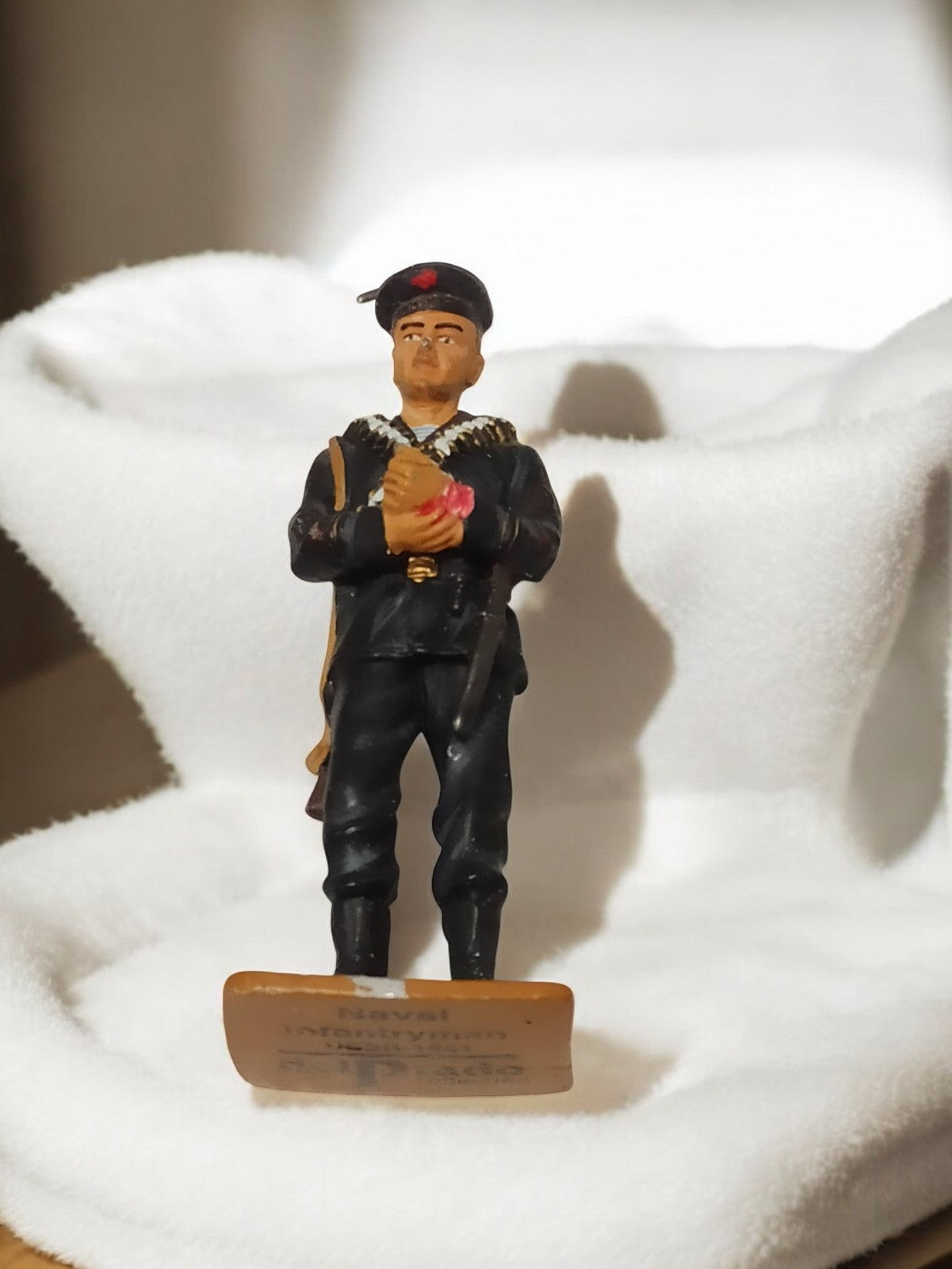 Figurine soldat plomb Del Prado noir vintage, militaire ancien, collection rétro