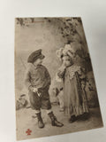 Carte postale ancienne vintage Promenade scène rétro collection papeterie déco