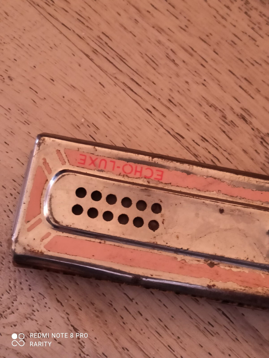 Harmonica ancien M. Hohner Echo-Luxe, vintage, état usé, instrument à vent